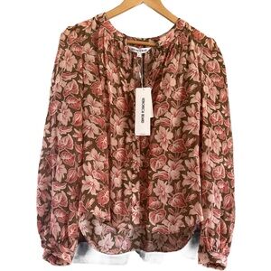 Veronica Beard Ashlyn Floral Silk Top Size 10 New With Tags
